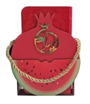 دیوان حافظ (با ساک ترکیبی انار هندوانه) - (پالتویی، سخت، جلد رنگی، داخل رنگی، دور رنگی، همراه با فالنامه، انتشارات پیام عدالت)